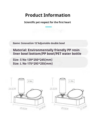 Tilted Pet Water and Food Bowl